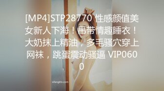 [MP4]STP28770 性感颜值美女新人下海！吊带情趣睡衣！大奶抹上精油，多毛骚穴穿上网袜，跳蛋震动骚逼 VIP0600