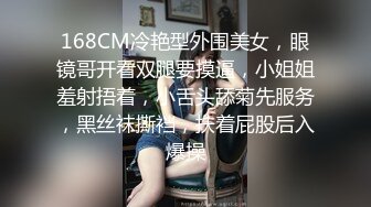 168CM冷艳型外围美女，眼镜哥开看双腿要摸逼，小姐姐羞射捂着，小舌头舔菊先服务，黑丝袜撕裆，扶着屁股后入爆操