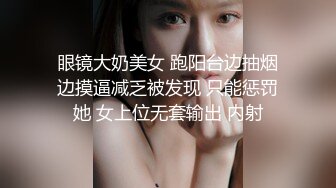 眼镜大奶美女 跑阳台边抽烟边摸逼减乏被发现 只能惩罚她 女上位无套输出 内射