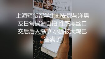 上海骚货留学生刘安娜与洋男友日常操逼自拍 性感黑丝口交后后入爆草 小逼被大鸡巴塞满了